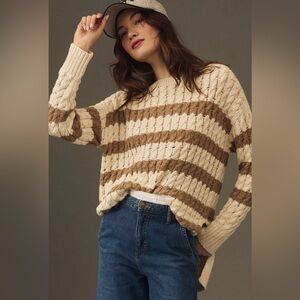 Anthropologie Pilcro Longline Stitch Sweater XS Neutral New NWOT Women’s Beige